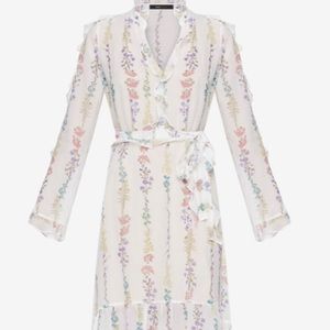 BCBGMaxAzria Bunty Silk Floral Print Midi Dress
